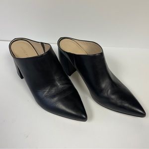 Marc Fisher Black Leather Mules